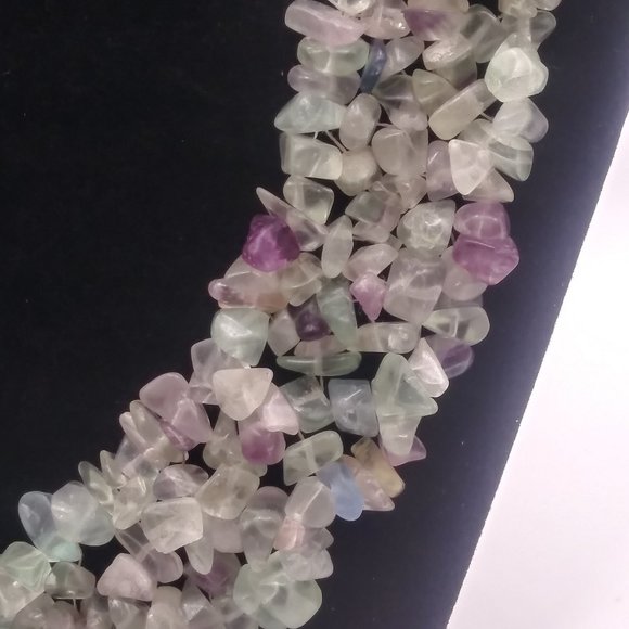 Amethyst and Aquamarine Wide Strand Chip Necklace - Picture 2 of 7